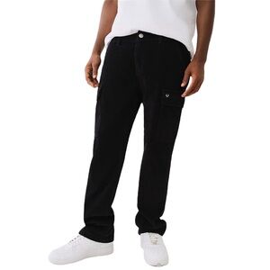 TRUE RELIGION VINTAGE CORDUROY CARGO PANT - JET BLACK / WAIST: 29